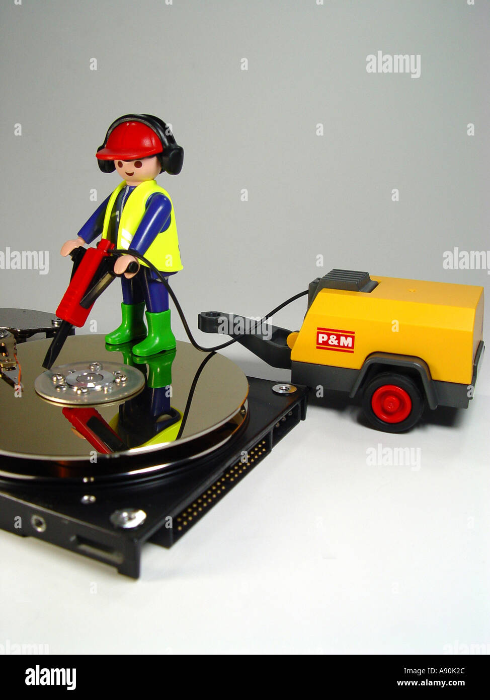 symbolic image loud hard disc drive Stock Photo Alamy