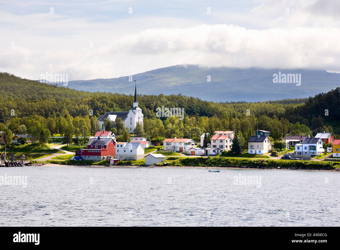 A village north of Finnsnes Norway Stock Photo