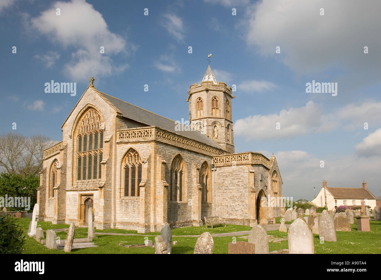 England Somerset Stoke Saint Gregory 14th century village church Stock