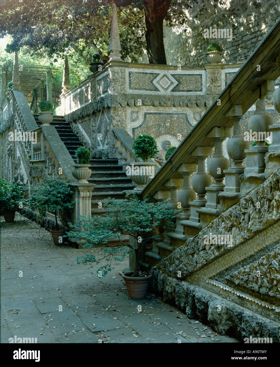 The grotto entrance at Villa le Balze, Fiesole, Tuscany, Italy, now