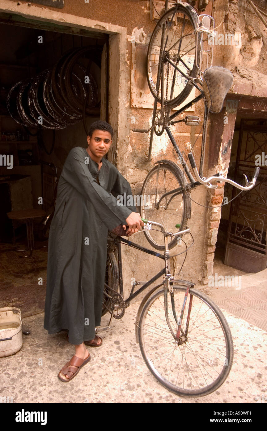 bicycle shop East Bank Luxor Upper Egypt Egypt North Africa Stock