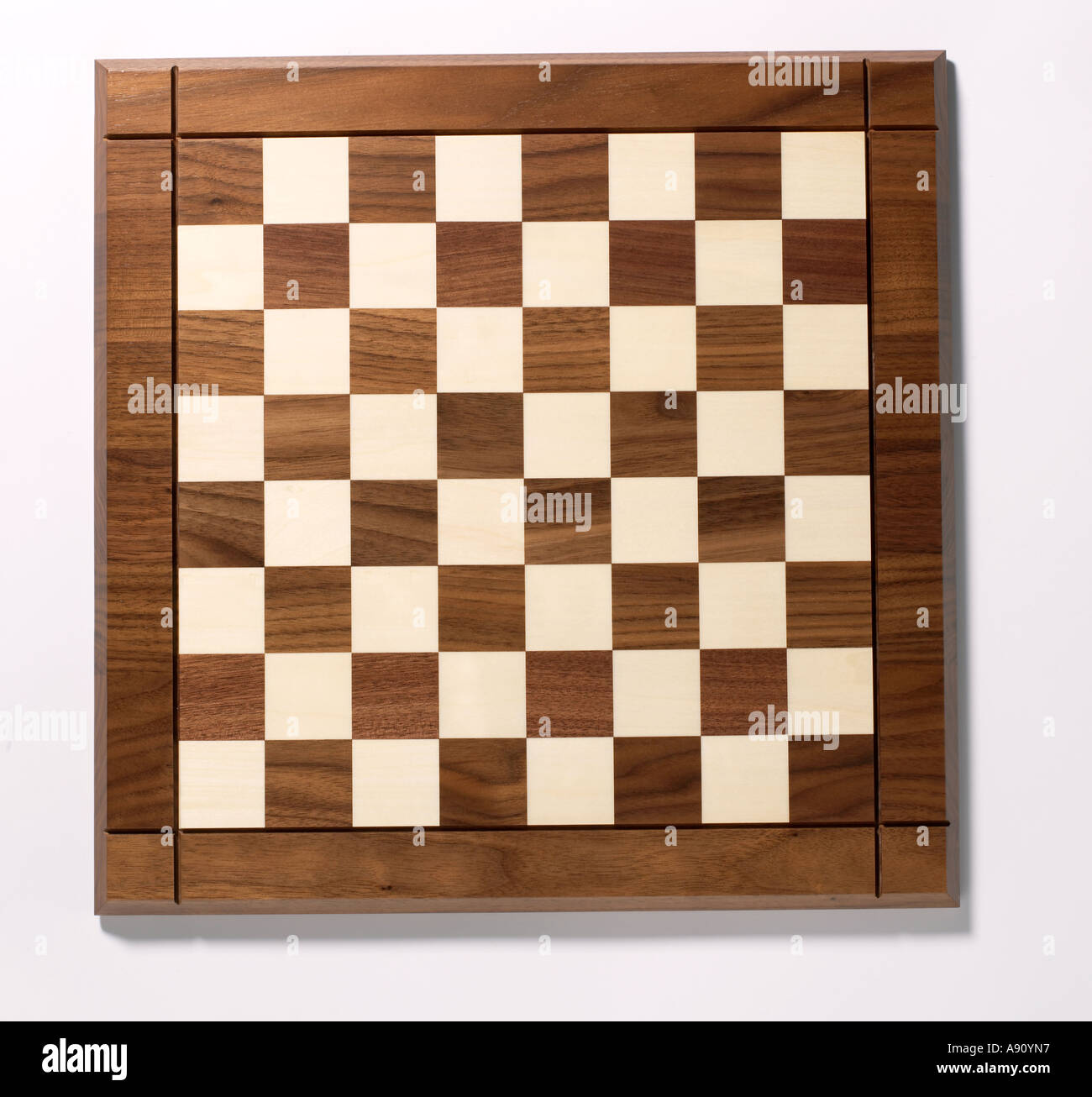 Chess Checkers Board elevated view Stock Photo