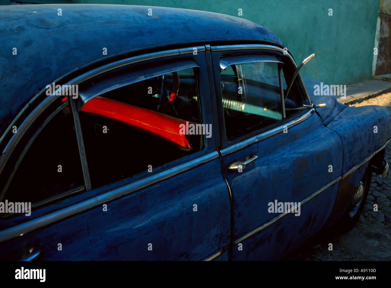 Vintage Car Interior With Last Light On Car Seat Trinidad