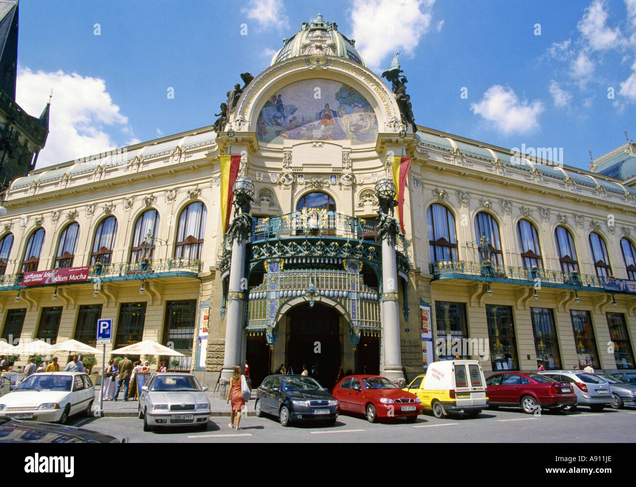 Municipal House Mucha Dum in Prague Czech Republic Stock Photo Alamy
