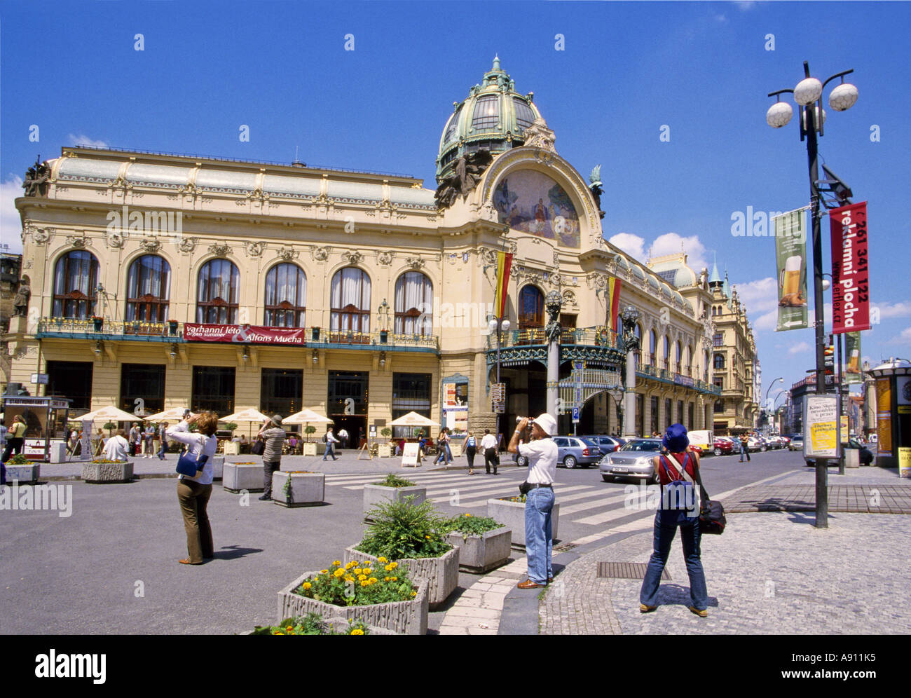 Municipal House Mucha Dum in Prague Czech Republic Stock Photo Alamy