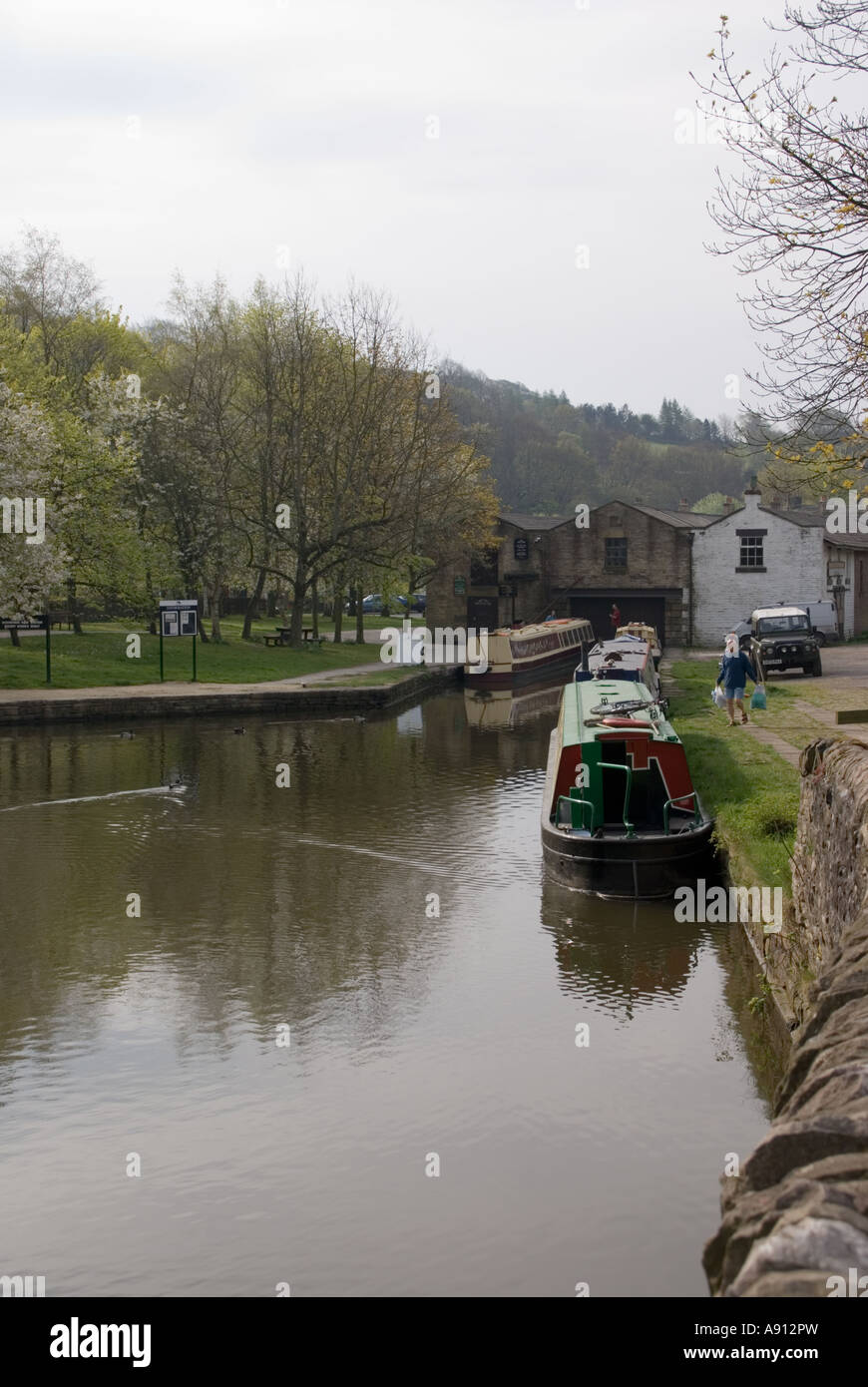 Barge at Whaley Bridge Stock Photo Alamy