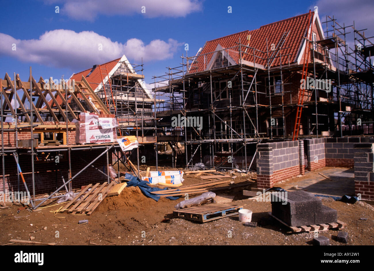 New private housing estate being constructed Rendlesham Suffolk England Stock Photo Alamy