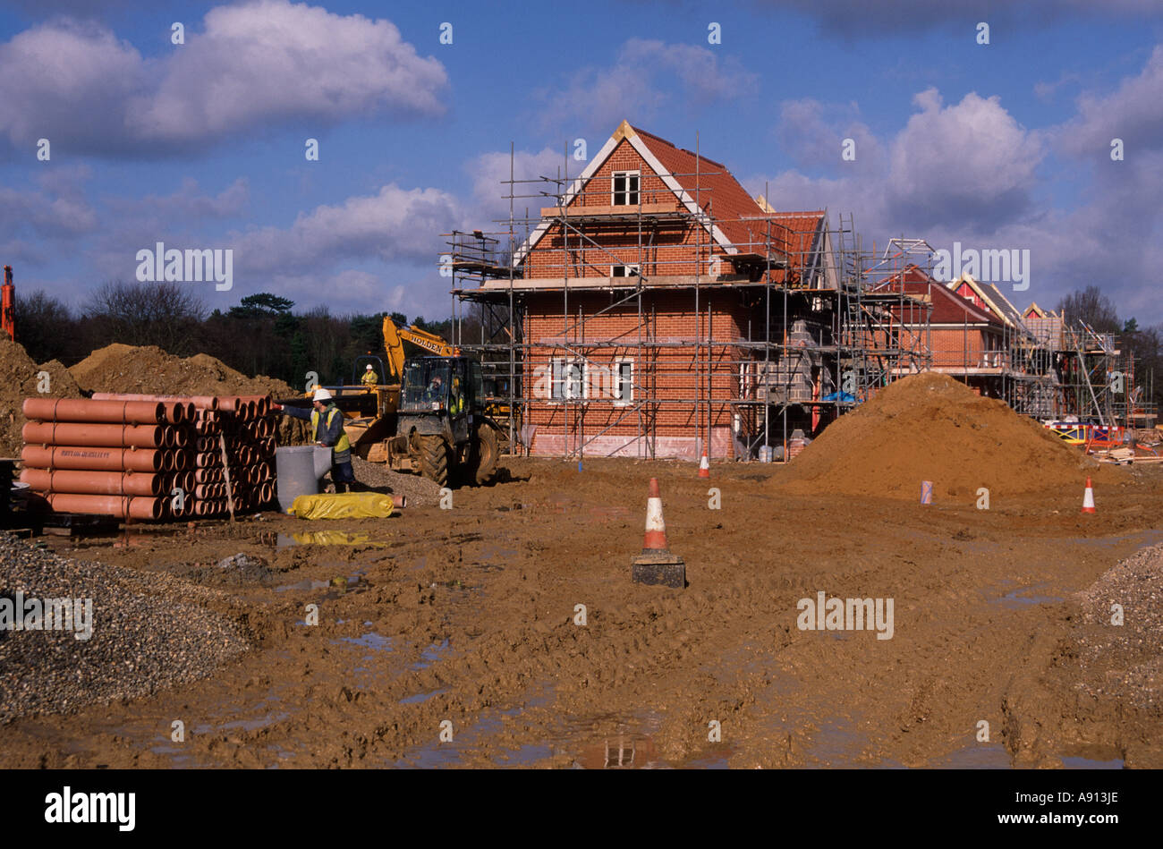 New private housing estate being constructed Rendlesham Suffolk England Stock Photo Alamy