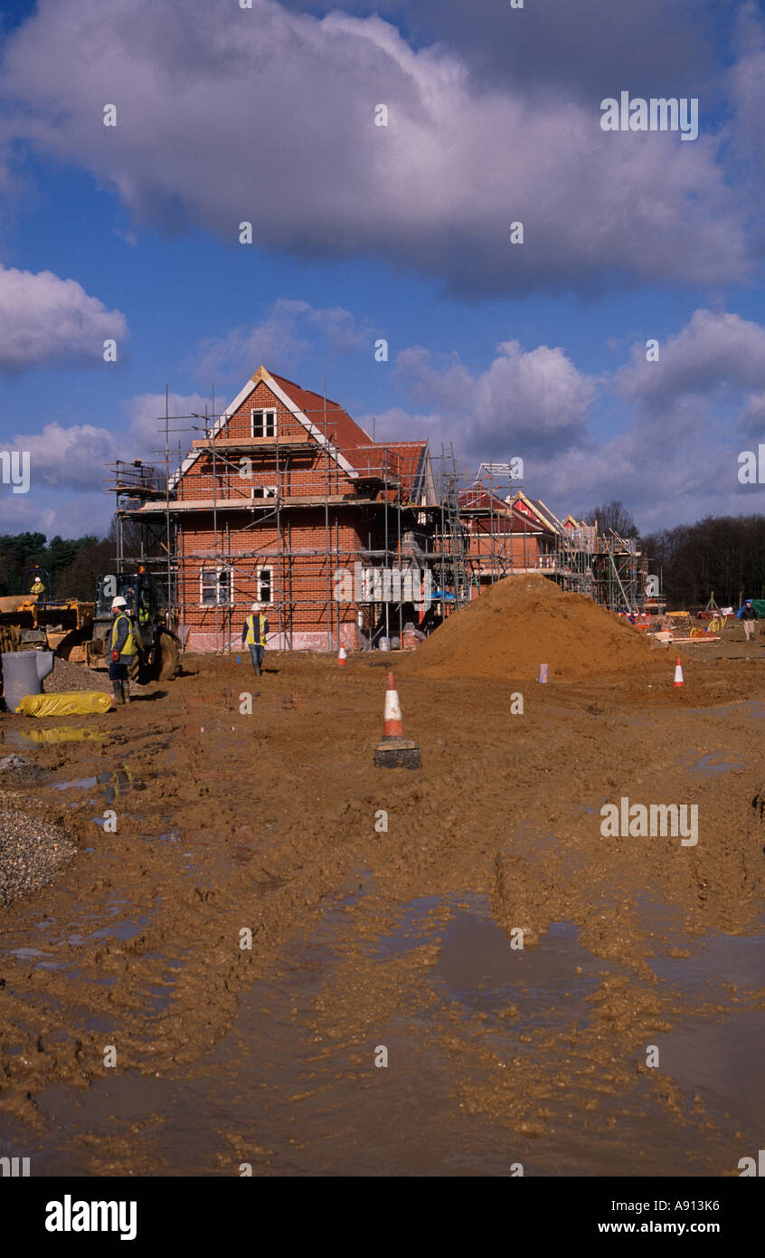 New private housing estate being constructed Rendlesham Suffolk England Stock Photo Alamy