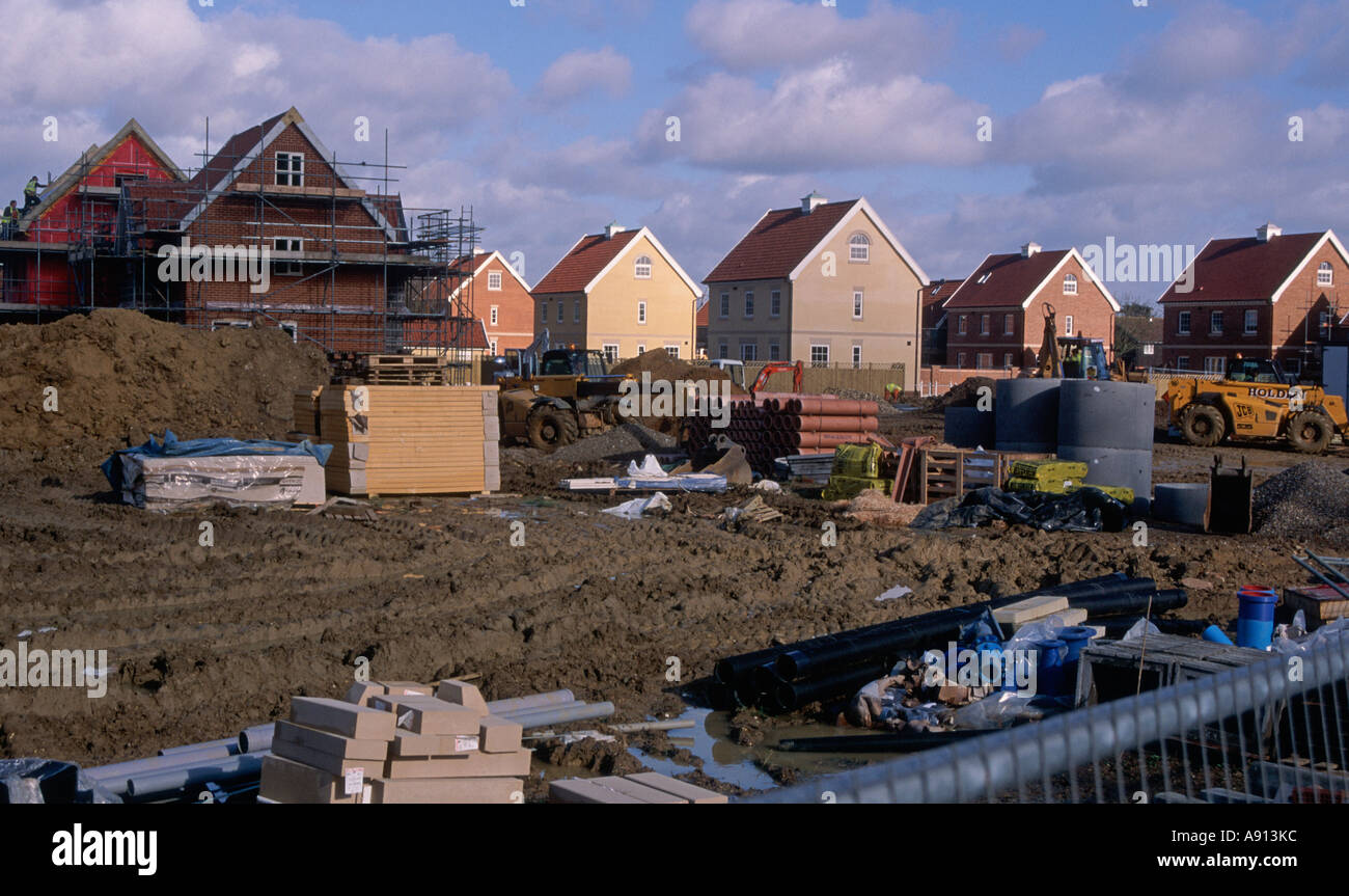 New private housing estate being constructed Rendlesham Suffolk England Stock Photo Alamy