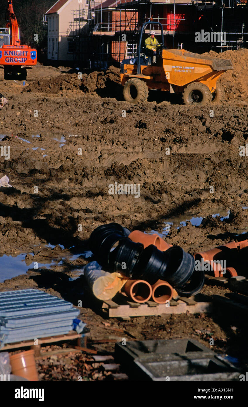 New private housing estate being constructed Rendlesham Suffolk England Stock Photo Alamy