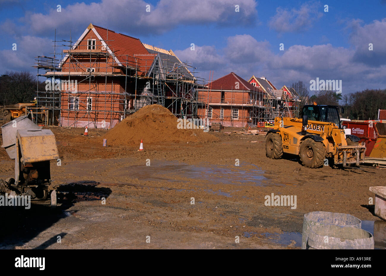 New private housing estate being constructed Rendlesham Suffolk England Stock Photo Alamy