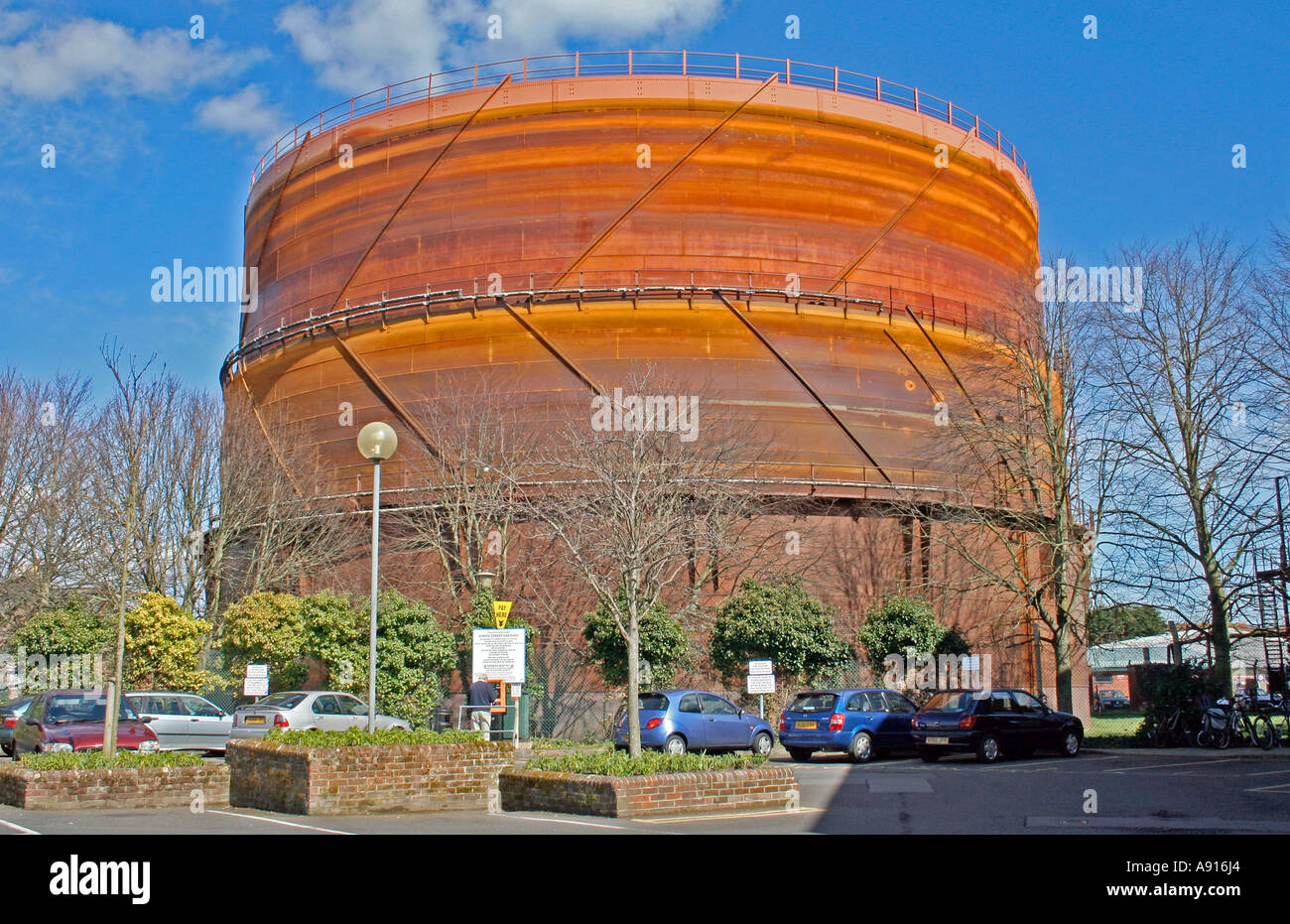 Gas Holder at Christchurch, Dorset, UK. Europe Stock Photo Alamy