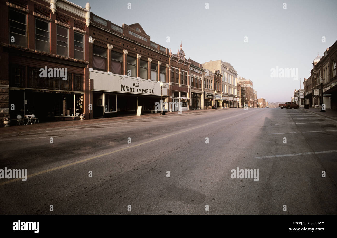 Storefronts on Main Street, Guthrie, Oklahoma, USA Stock Photo Alamy