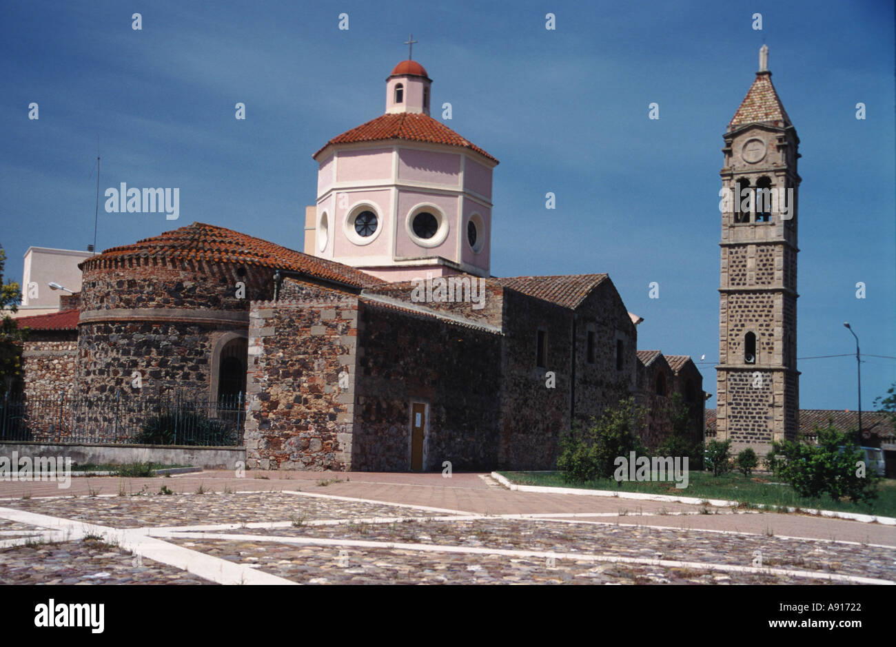 Italy Sardinia monastery Santourio N S del Rimedio at Donigali near Cabras west of the island Stock Photo