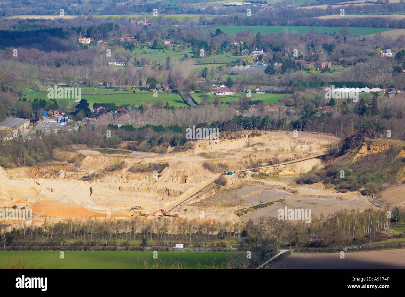 Rock Common Quarry West Sussex a proposed landfill site in the Sussex village of Washington. 2007 Stock Photo