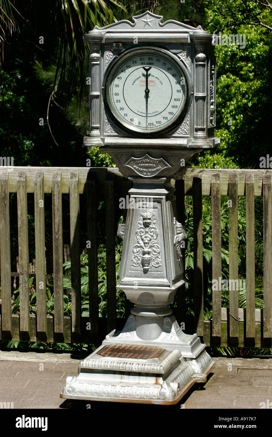 Old fashioned railway luggage scales at taronga zoo sydney hires stock