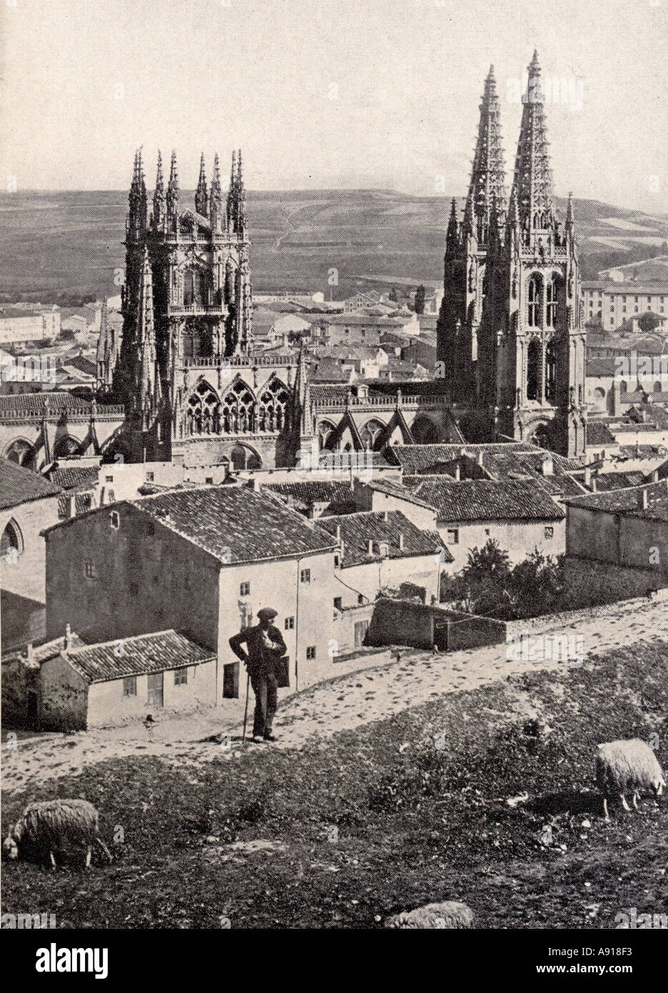 Burgos, Spain. The Cathedral. circa 1910. Stock Photo