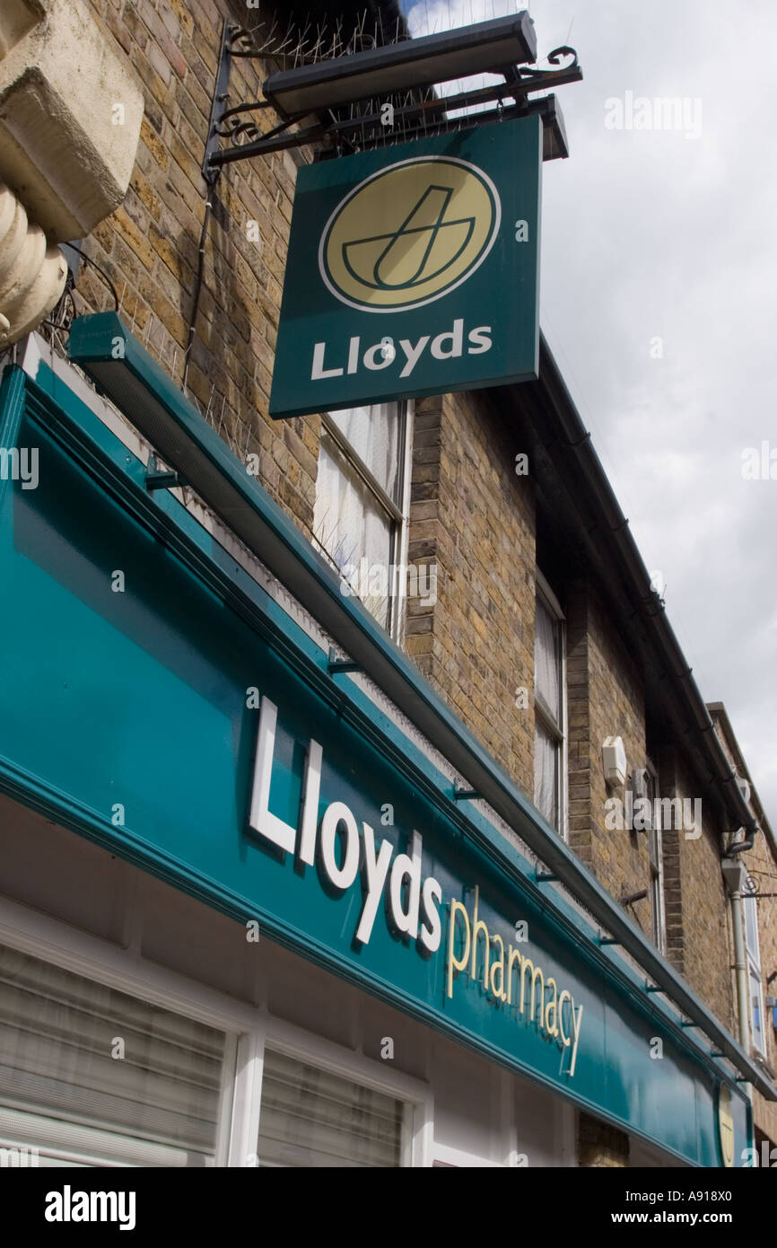 Lloyds Pharmacy in the High Street chemists prescriptions dispensing