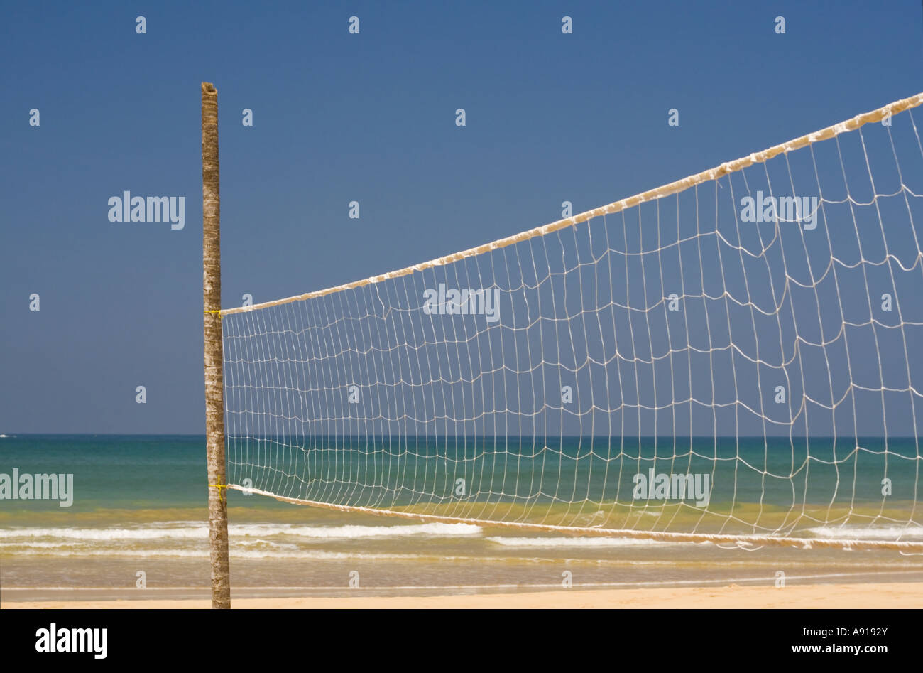 Sri Lankan beach with Volleyball net Stock Photo Alamy
