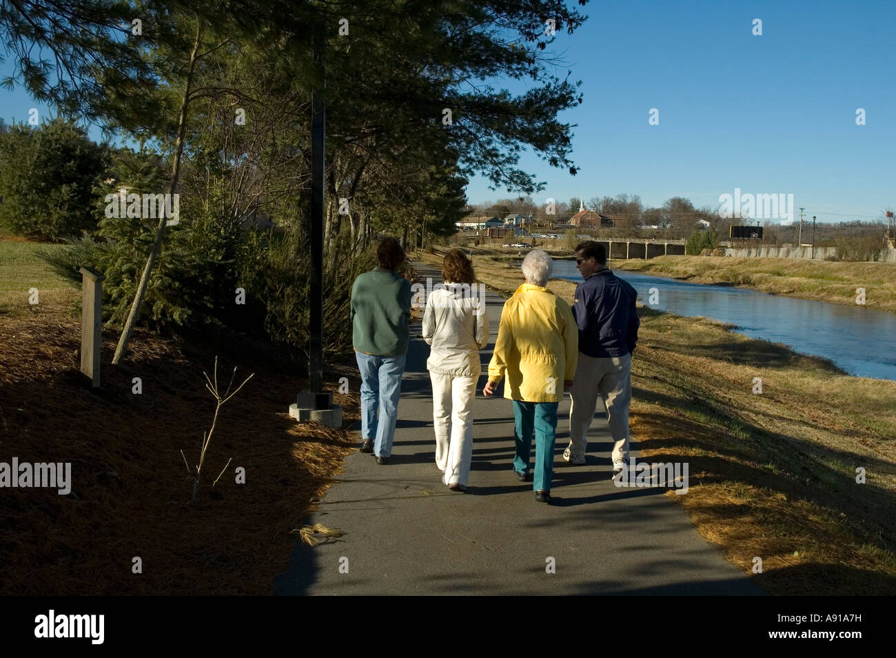 River Walking Trail Sevierville TN Stock Photo