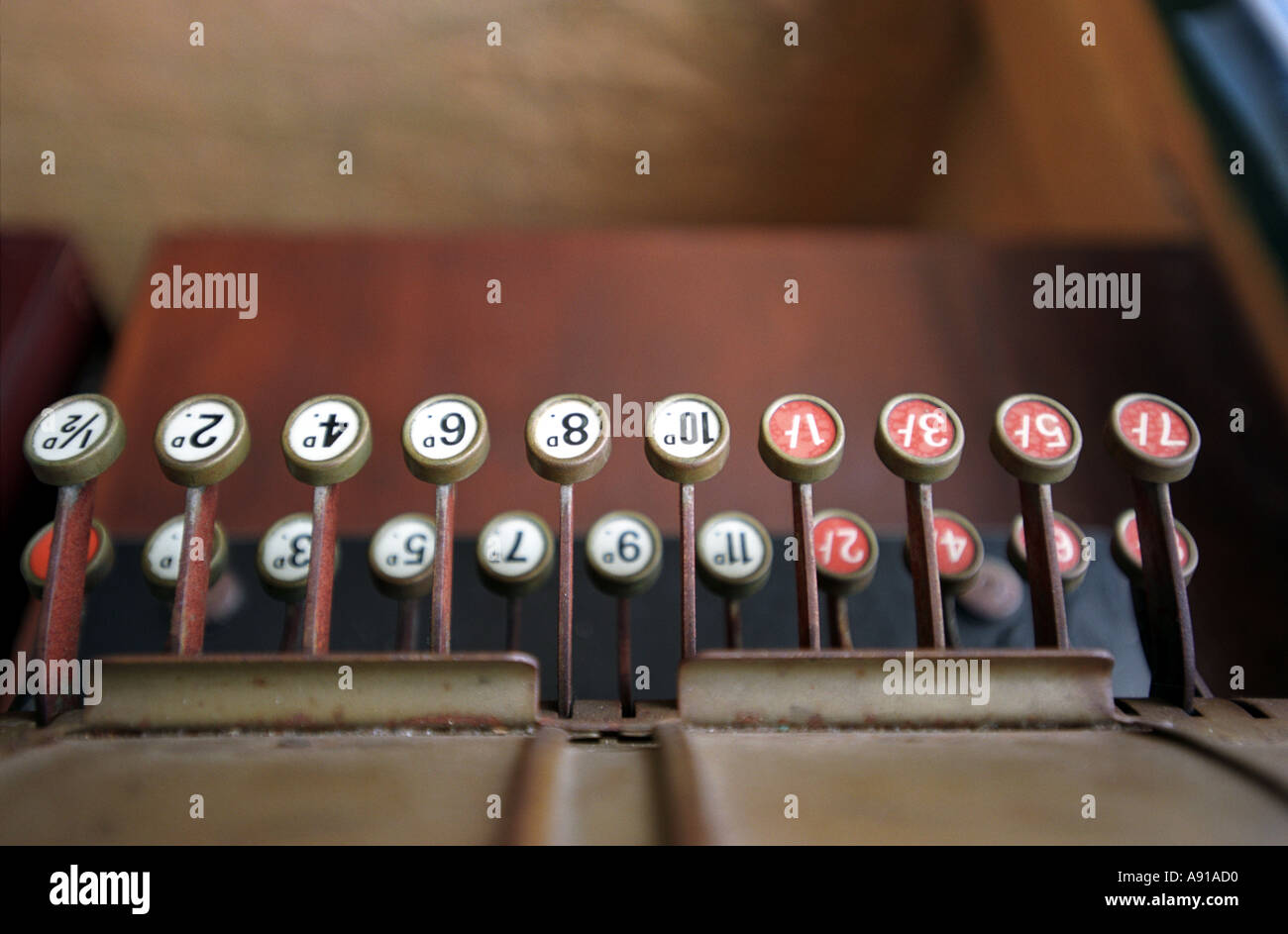 Old fashioned English cash register or till Stock Photo Alamy
