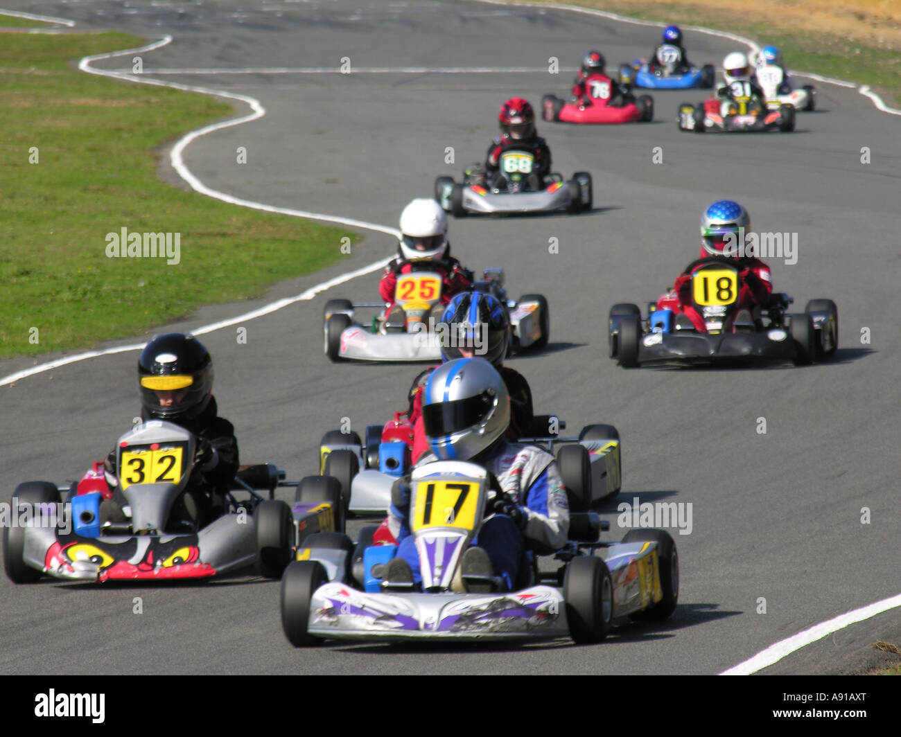 The start of a go kart race Stock Photo - Alamy