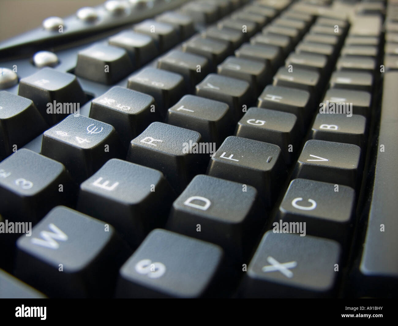 Low angle of a black keyboard Stock Photo