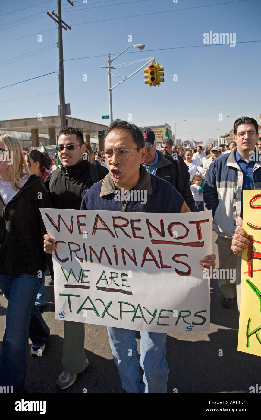 March for Immigrants Rights Stock Photo