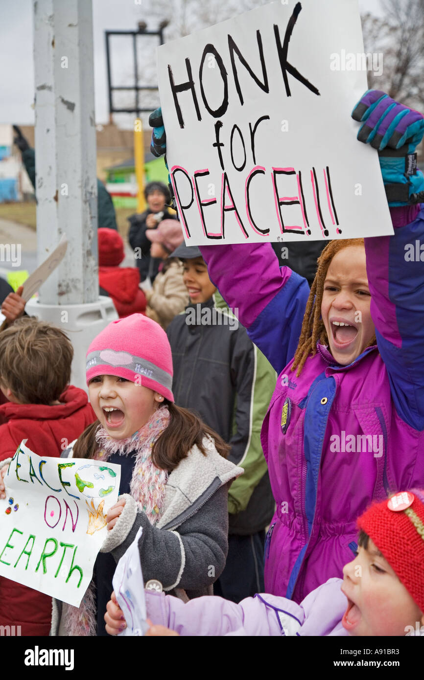 Kids Peace March Stock Photo Alamy