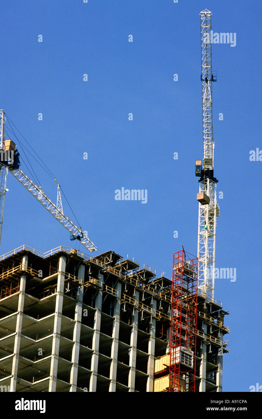 Construction crane in Chicago, Illinois. Stock Photo
