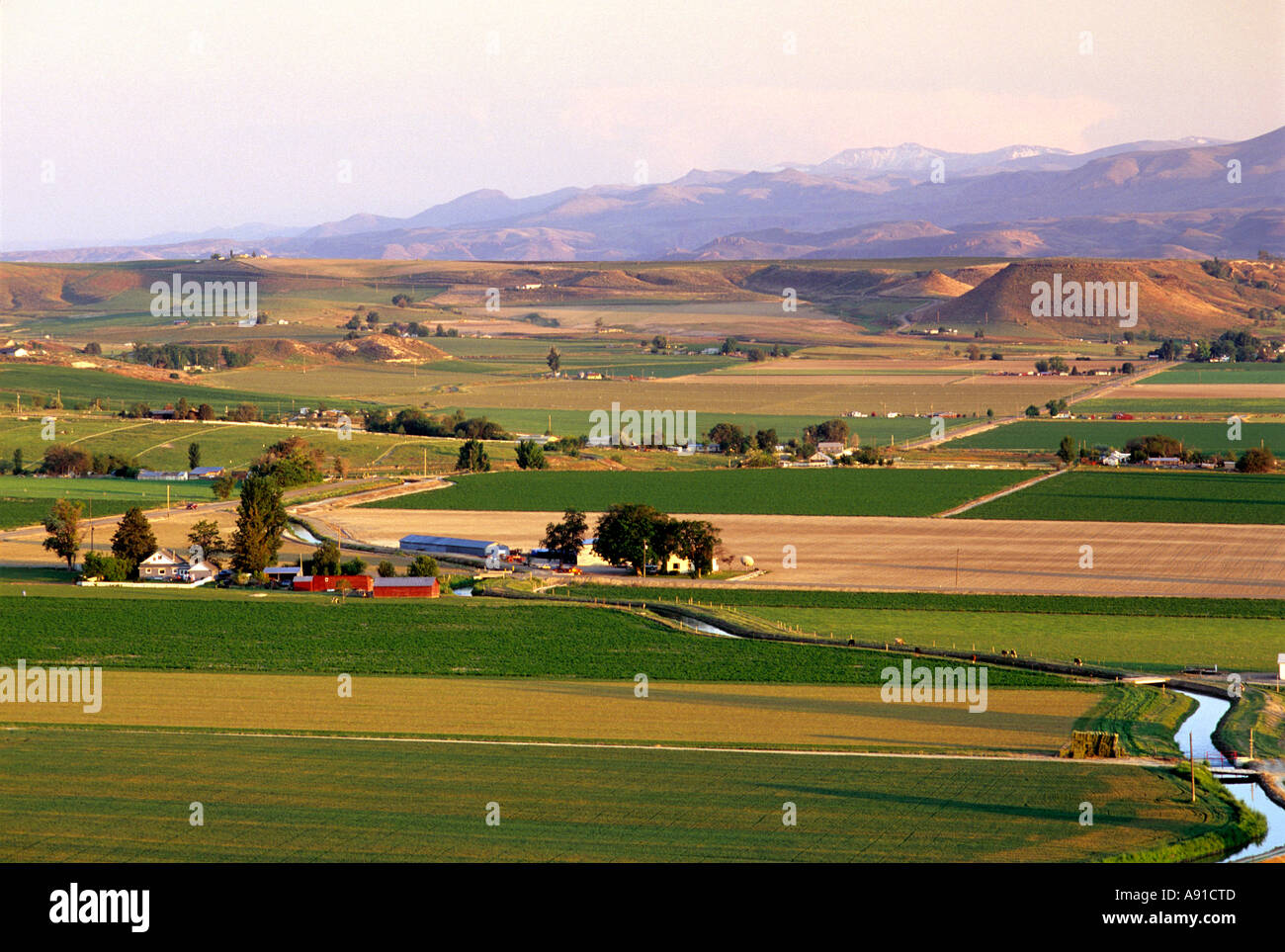 Farmland near Marsing, Idaho with evening sun Stock Photo Alamy
