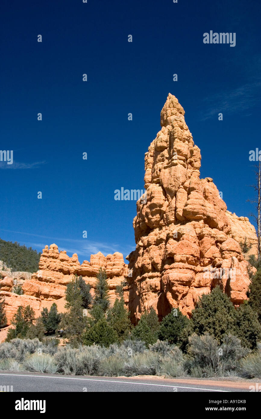Sandstone rock formation in the Red Canyon of the Dixie National Forest near Bryce Canyon National Park, Utah. Stock Photo