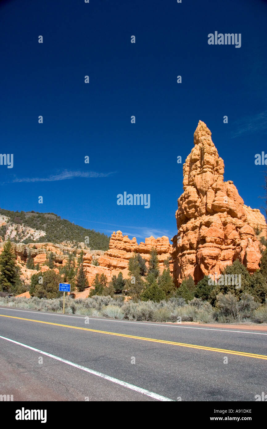 Sandstone rock formation in the Red Canyon of the Dixie National Forest near Bryce Canyon National Park, Utah. Stock Photo