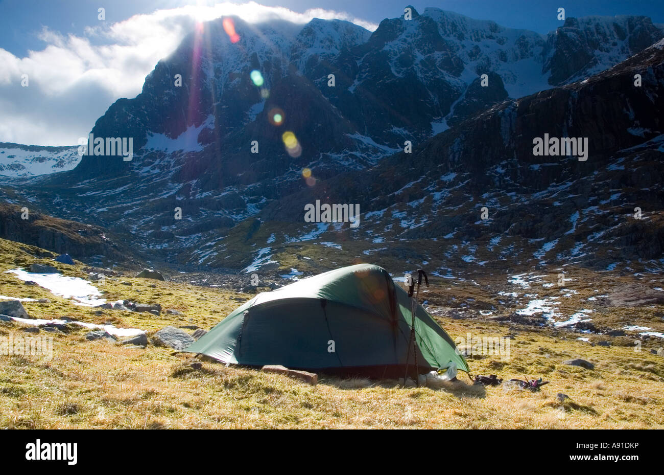 Ben Nevis Camp North face Mountain Scotland Stock Photo