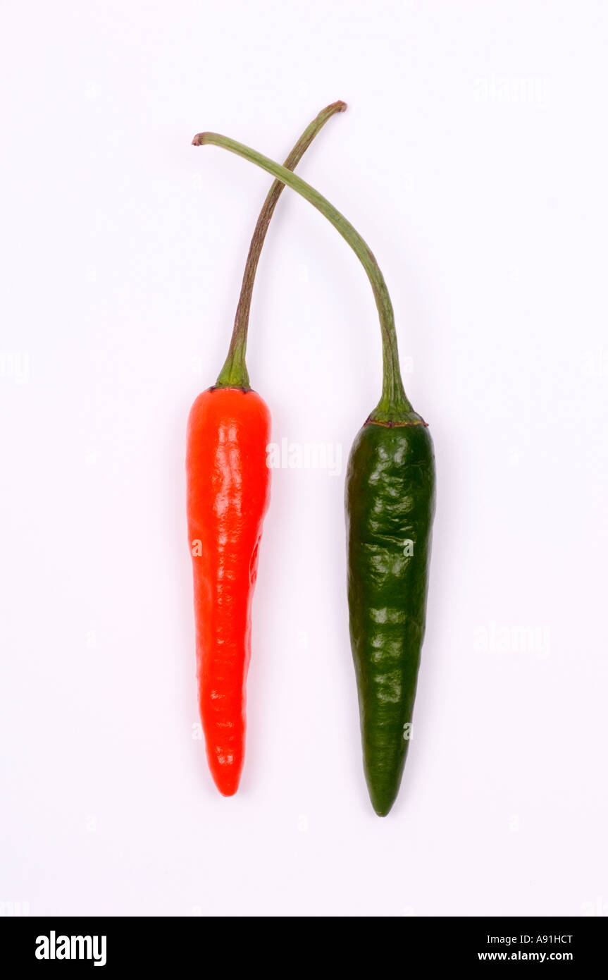 Green and red chillies Stock Photo - Alamy