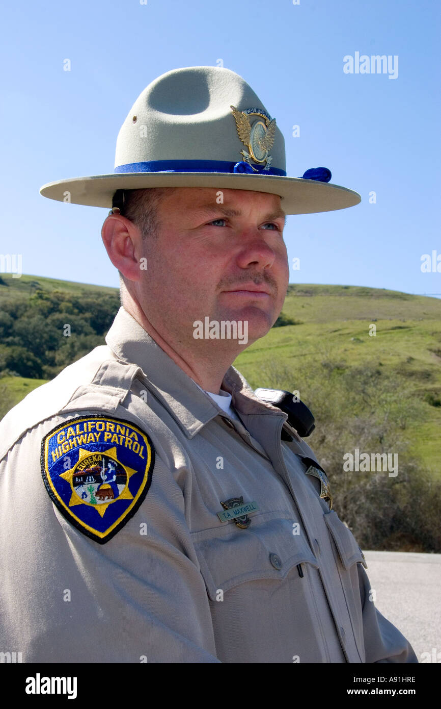 California highway patrol officer. Stock Photo