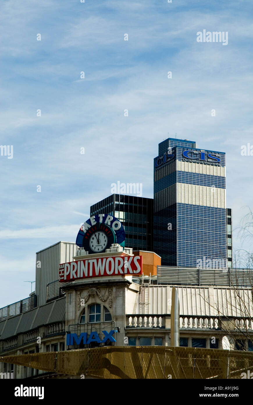 The printworks and CIS buildings Manchester UK City Centre Stock Photo