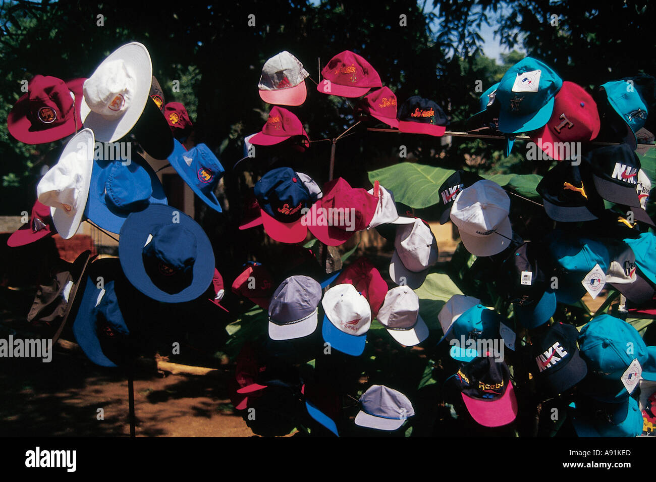 NMJ99762 Colourful Hats for sale Sri Lanka Ceylon Stock Photo Alamy