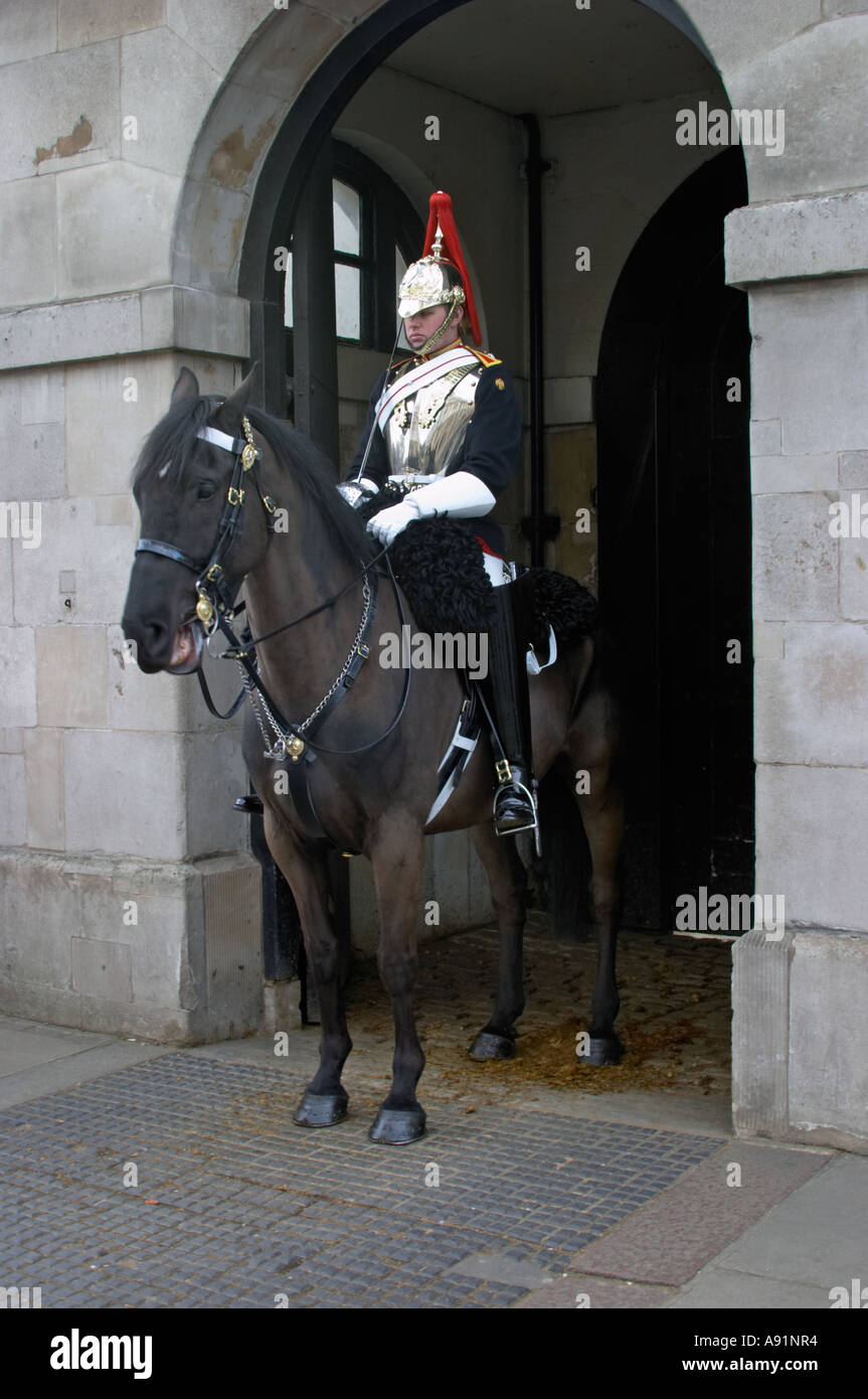 Queen s Life Guard at Horse Guard's Parade Whitehall London England Stock Photo