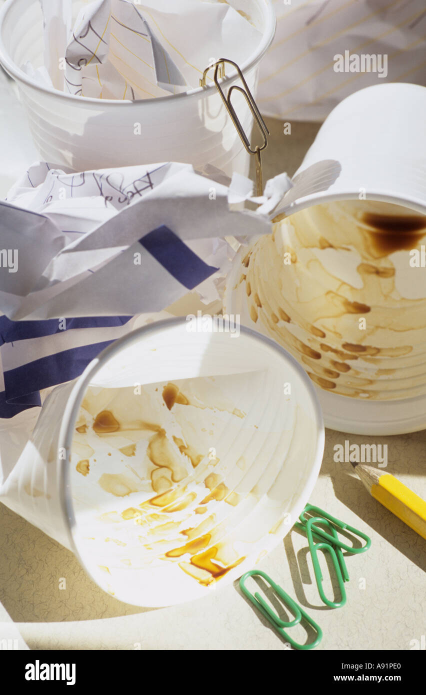 Used coffee cups Stock Photo Alamy