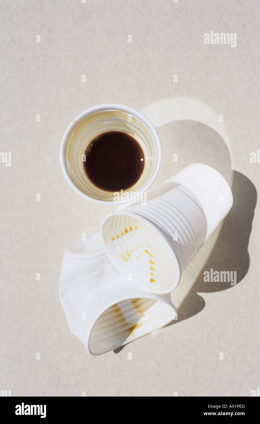 Used coffee cups Stock Photo Alamy