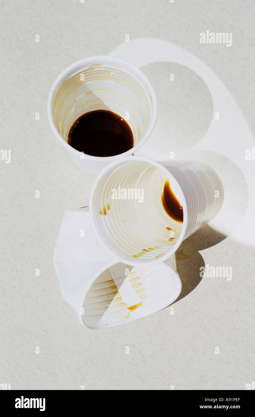 Used coffee cups Stock Photo Alamy