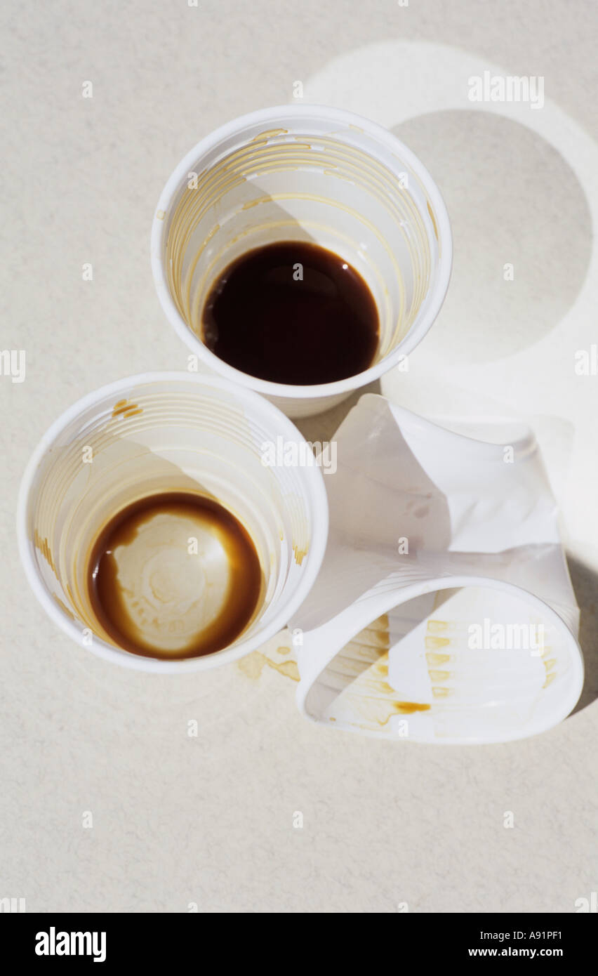 Used coffee cups Stock Photo Alamy