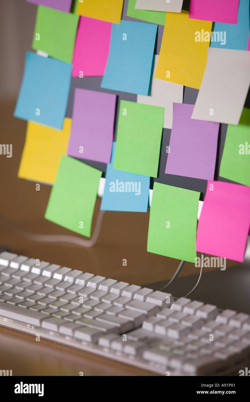 post it notes on computer post it notes on computer