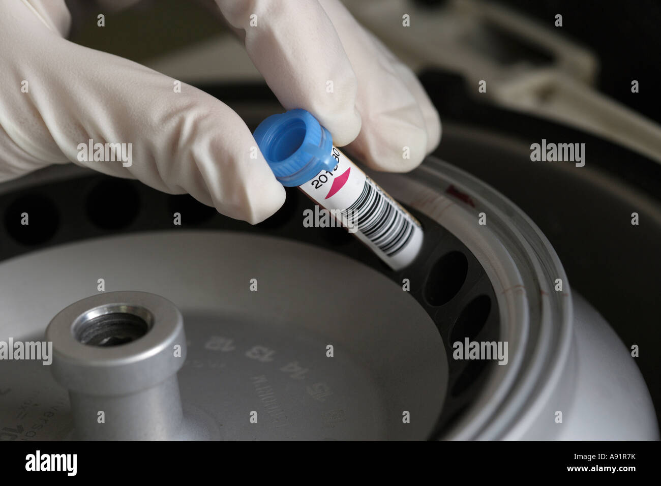 Centrifuge for the separation of the blood components Stock Photo Alamy