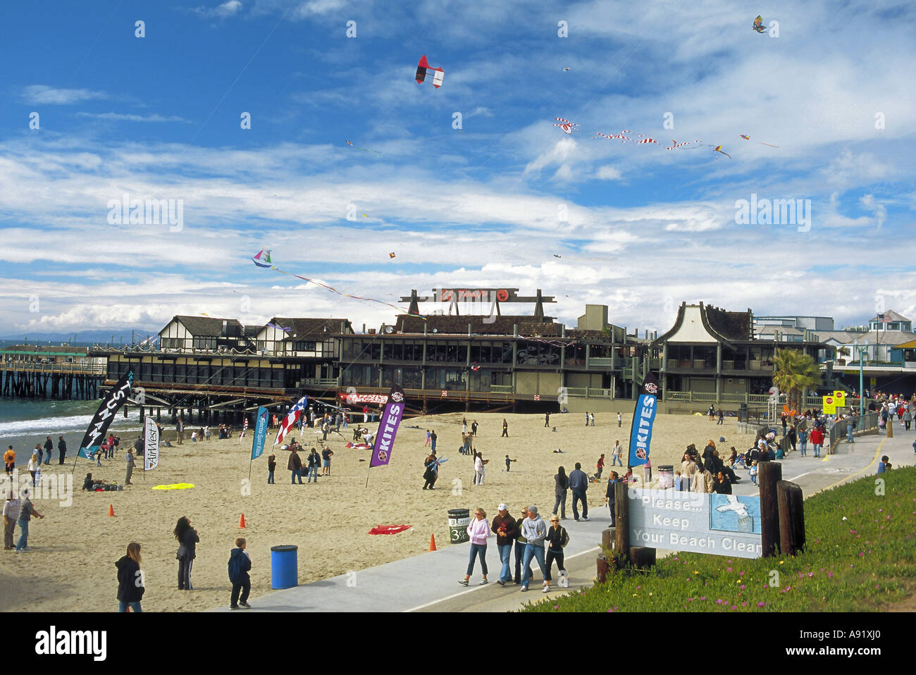 An afternoon of kite flying at the Redondo Beach pier, Redondo Beach