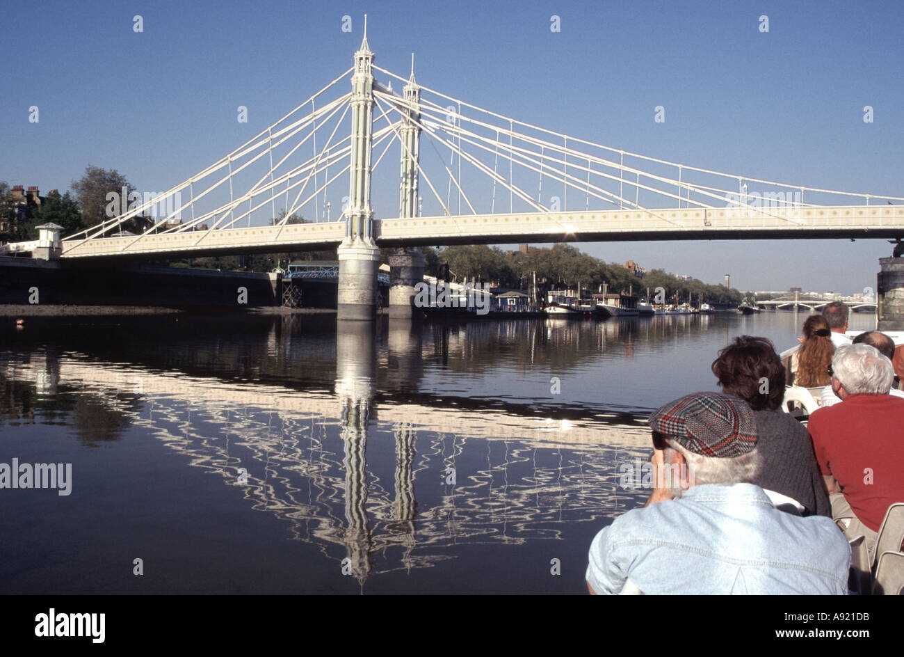 Albert Bridge London Victorian historical road traffic crossing water