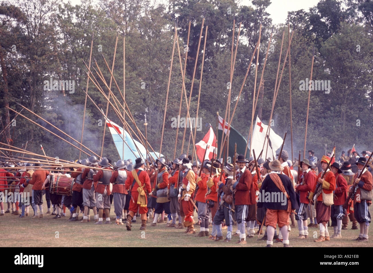 English Civil War prepare for reenactment battle by groups like English