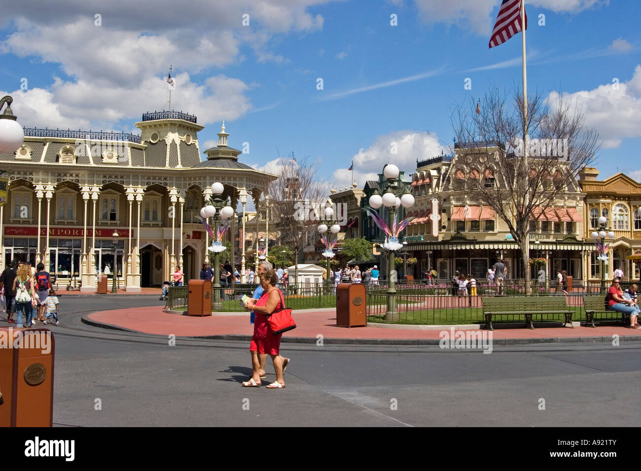 Main Street America, Disney's Magic Kingdom, Orlando, Florida Stock Photo